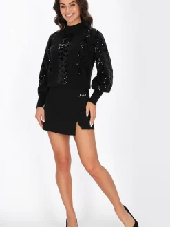 Faina Damen Pullover in schwarz