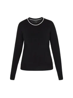 Faina Damen Pullover in schwarz - Ausschnitt: Rundhals