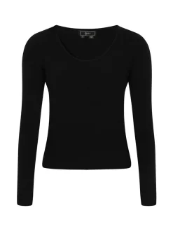 Faina Damen Pullover in schwarz - Ausschnitt: Rundhals