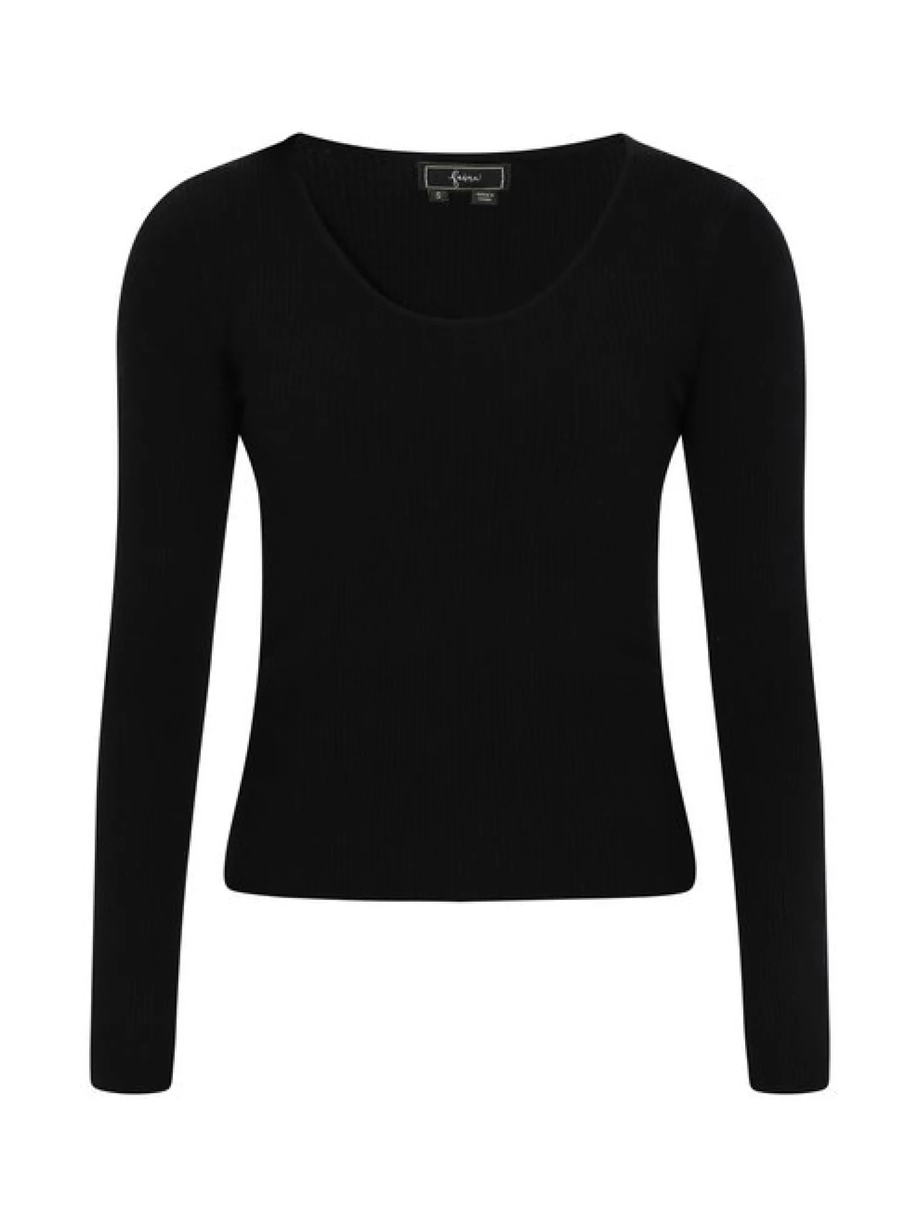Faina Damen Pullover in schwarz - Ausschnitt: Rundhals