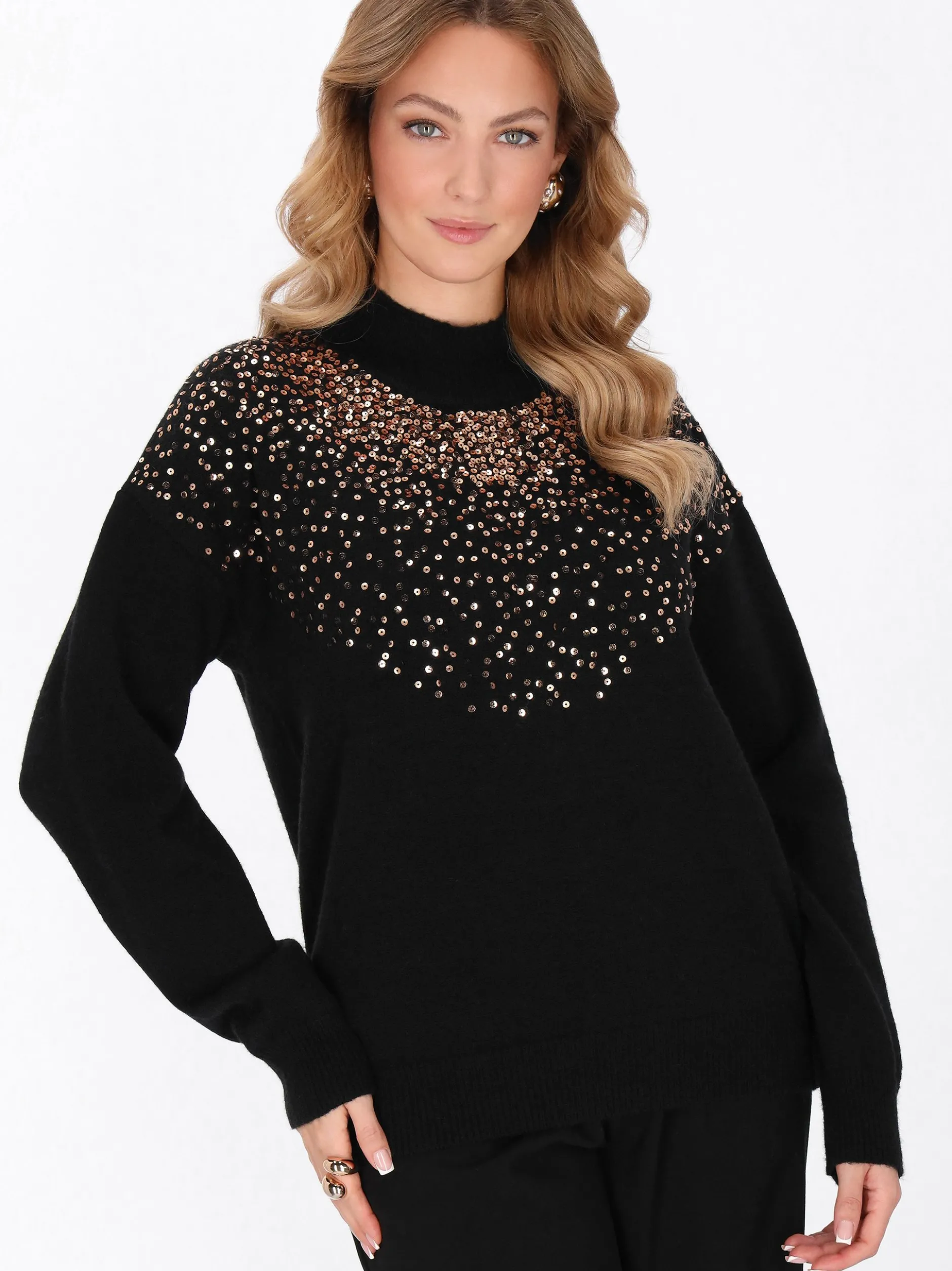 Faina Damen Pullover in schwarz