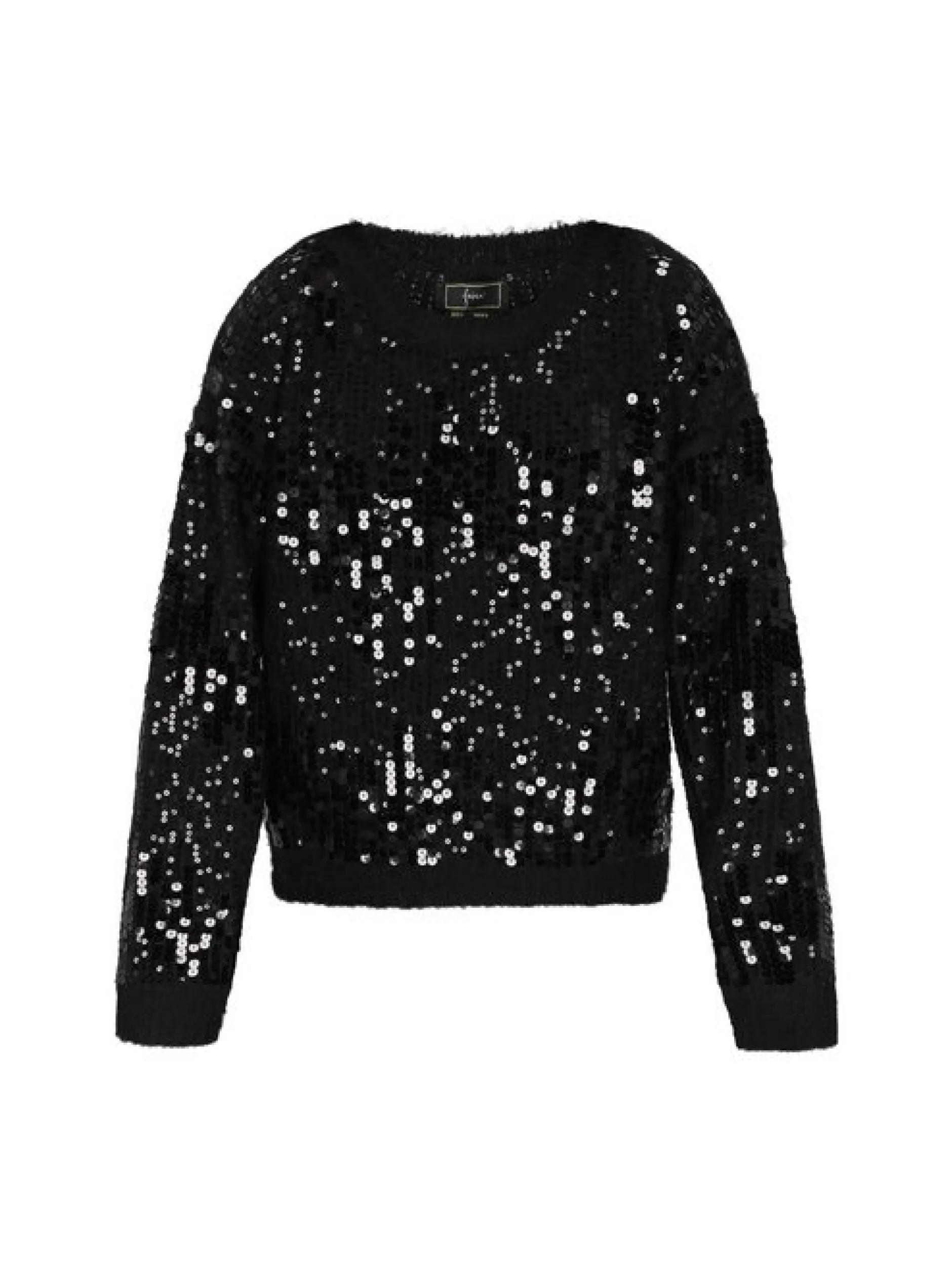 Faina Damen Pullover in schwarz - Ausschnitt: Rundhals