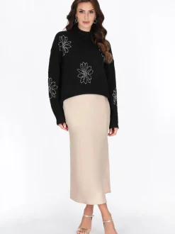 Faina Damen Pullover in schwarz