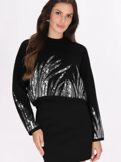 Faina Damen Pullover in schwarz