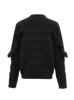 Faina Damen Pullover in schwarz - Ausschnitt: Rundhals