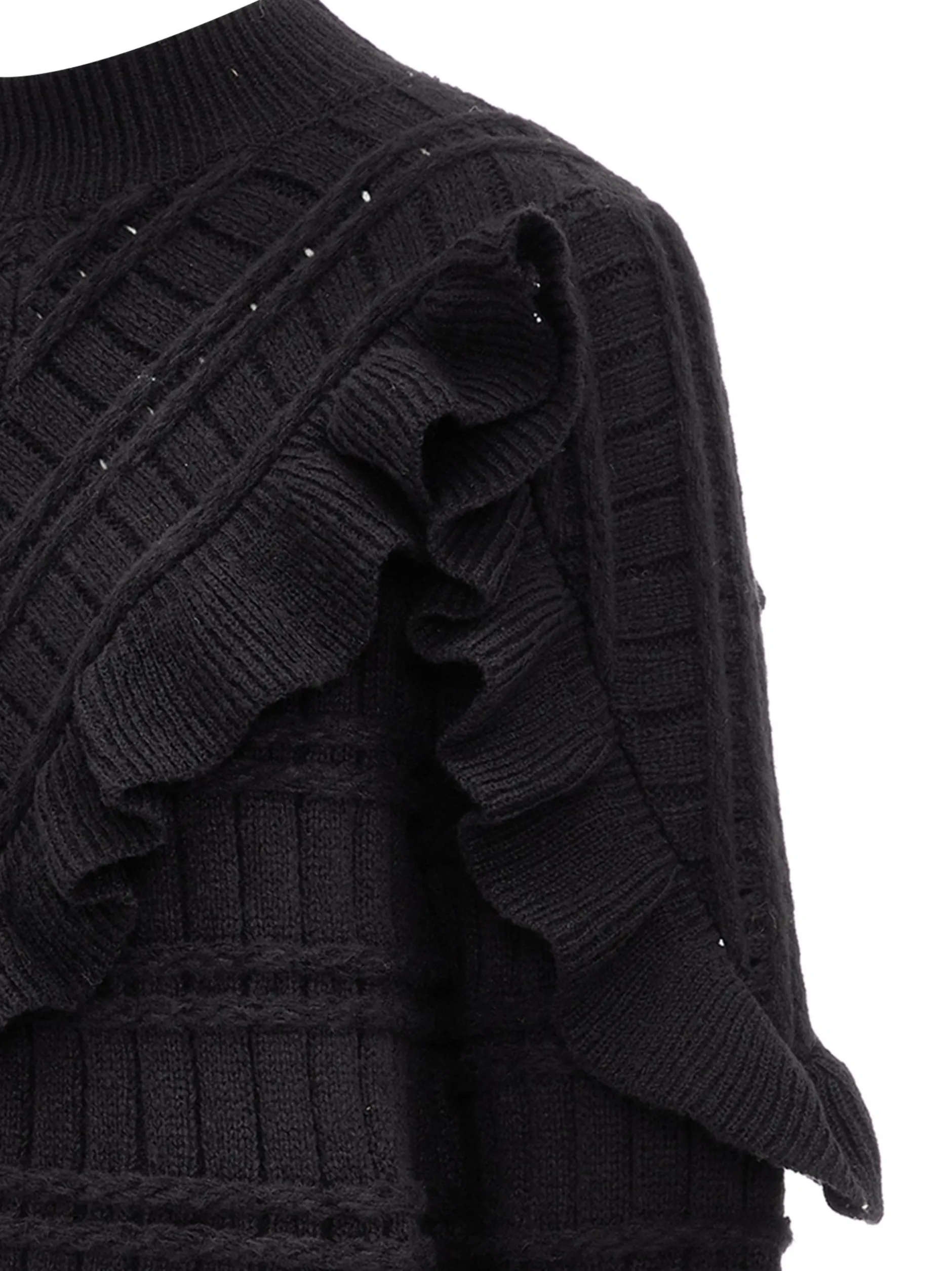 Faina Damen Pullover in schwarz - Ausschnitt: Rundhals