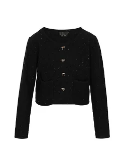 Faina Damen Pullover in schwarz - Ausschnitt: Rundhals