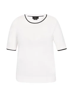 Faina Damen Pullover in weiß - Ausschnitt: Rundhals