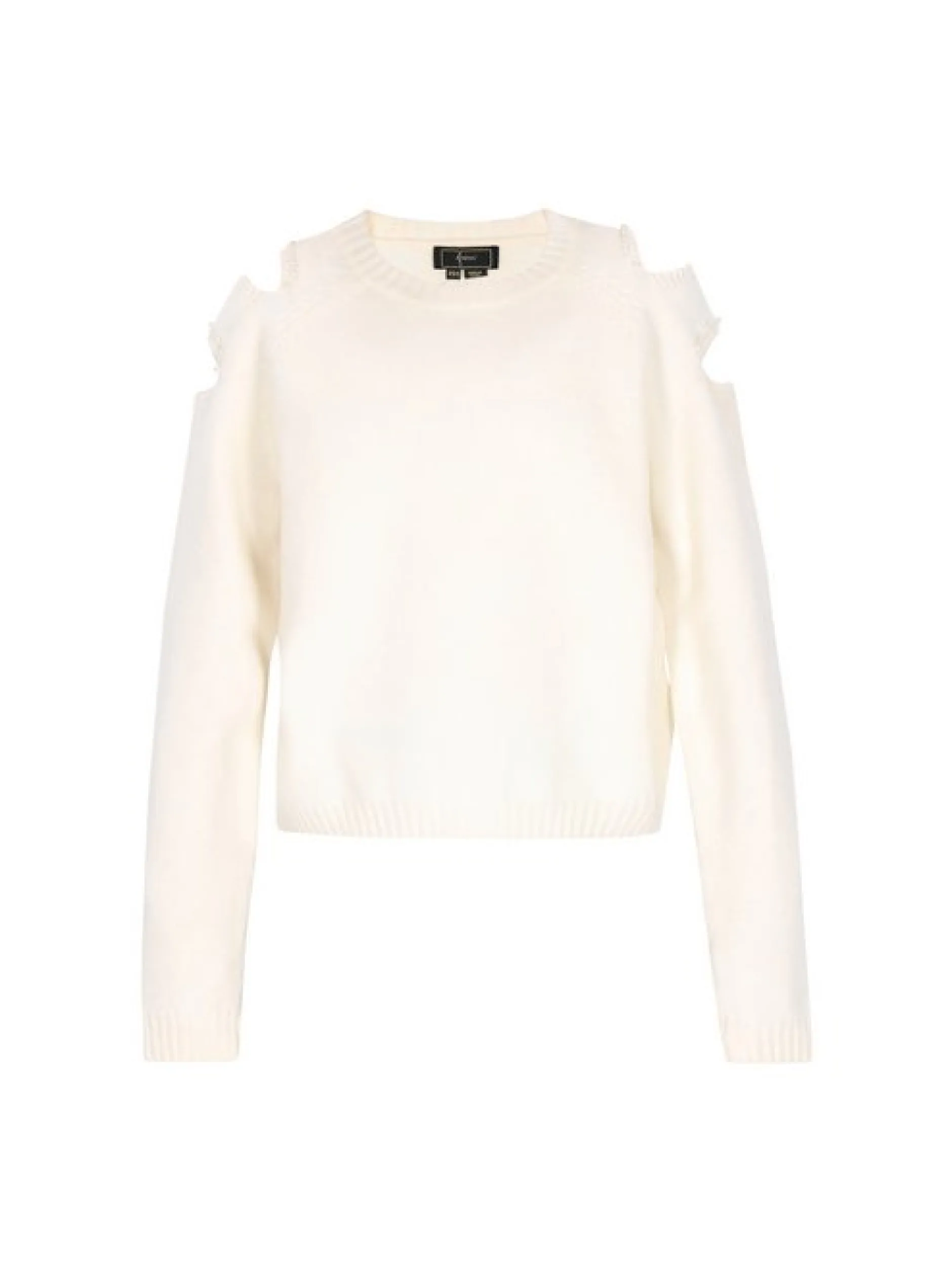 Faina Damen Pullover in weiß - Ausschnitt: Rundhals