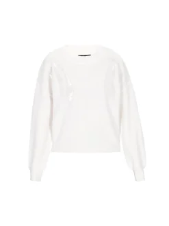 Faina Damen Pullover in weiß - Ausschnitt: Rundhals