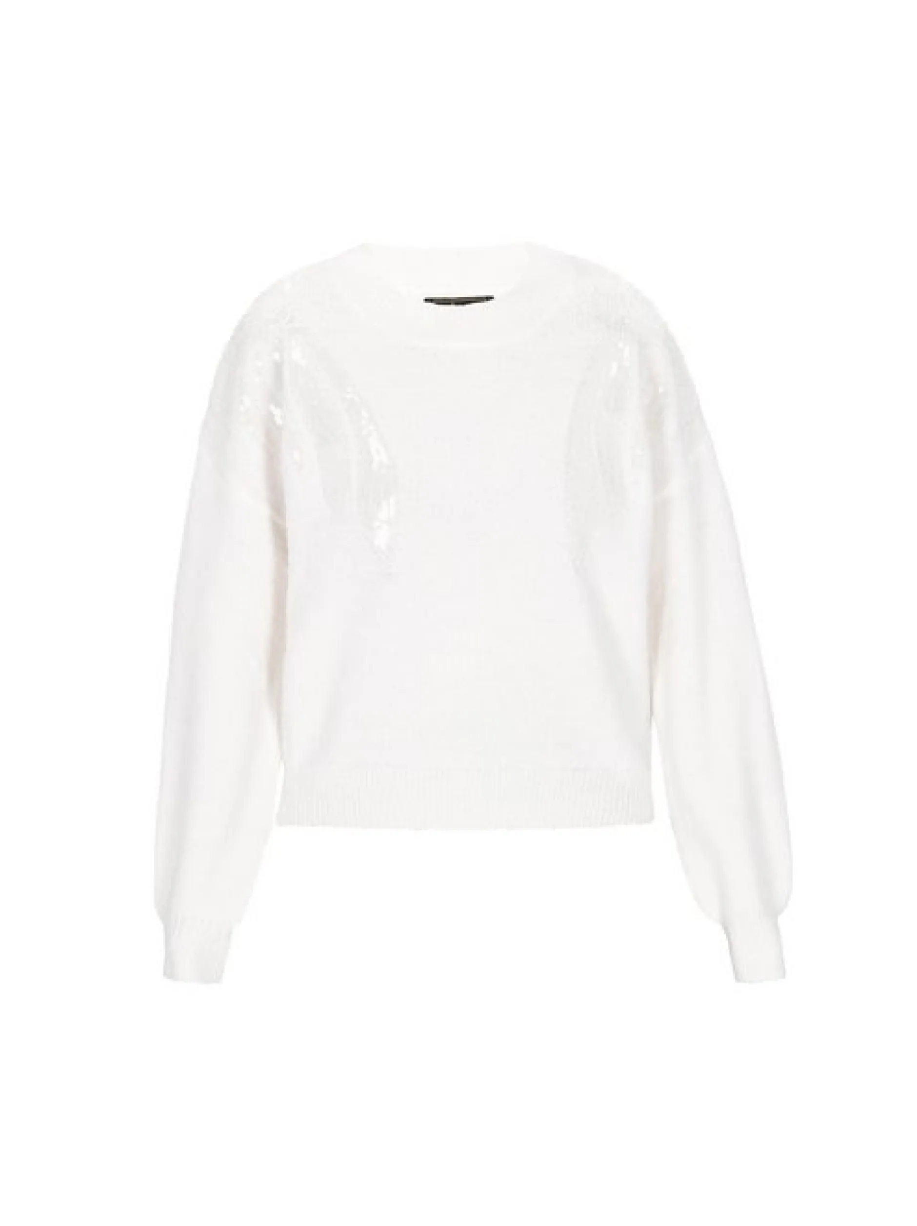 Faina Damen Pullover in weiß - Ausschnitt: Rundhals