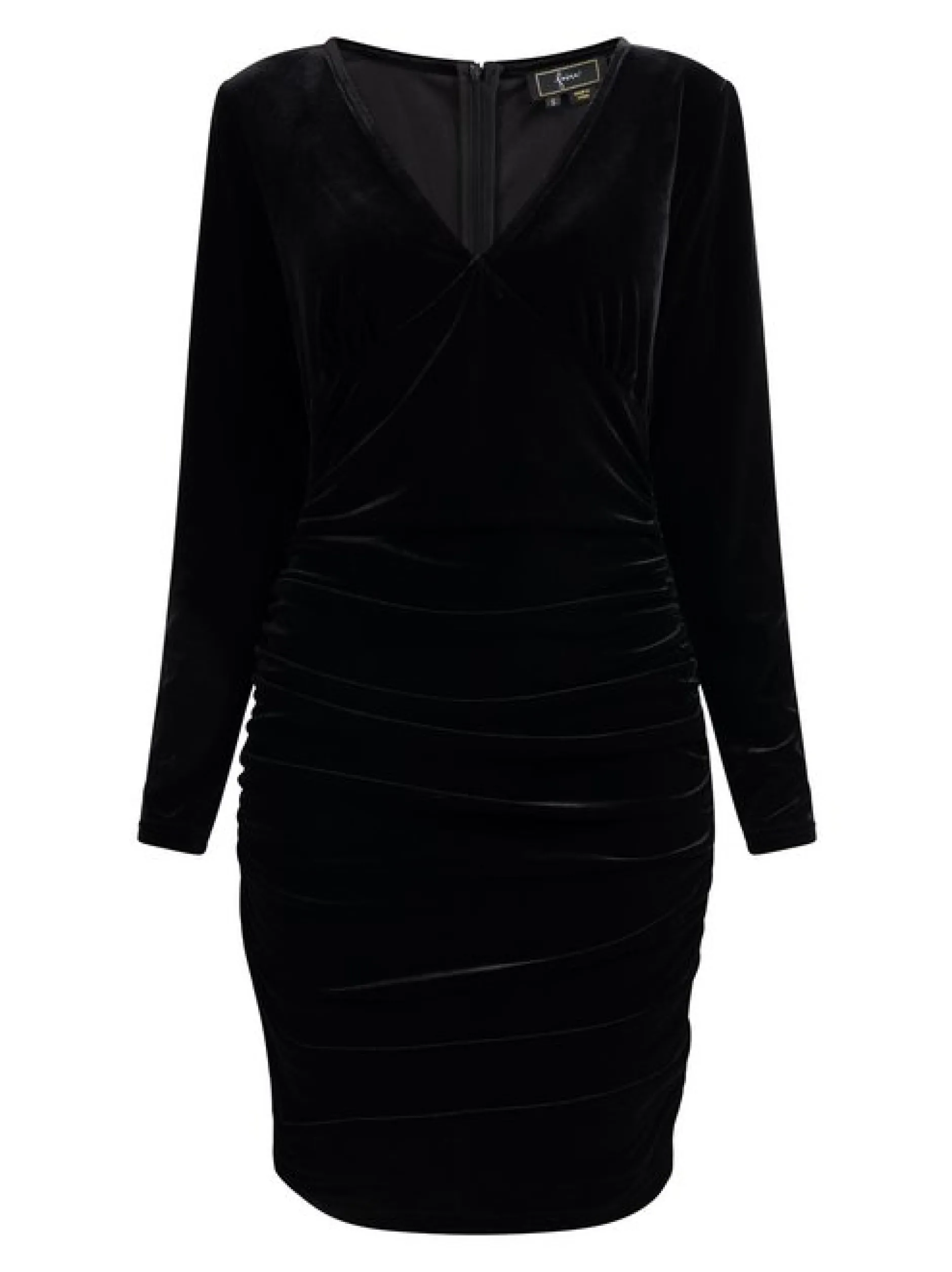 Faina Damen samtkleid in schwarz - Länge: mittel