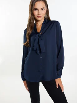 Faina Damen Schluppenbluse in marine