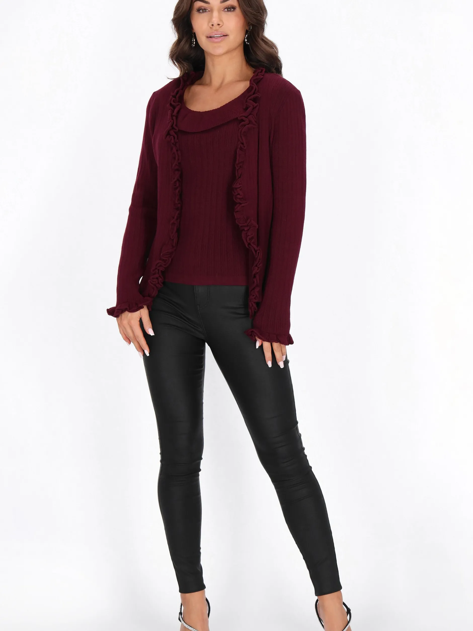 Faina Damen Strickjacke in bordeaux