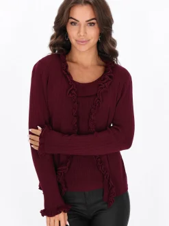 Faina Damen Strickjacke in bordeaux