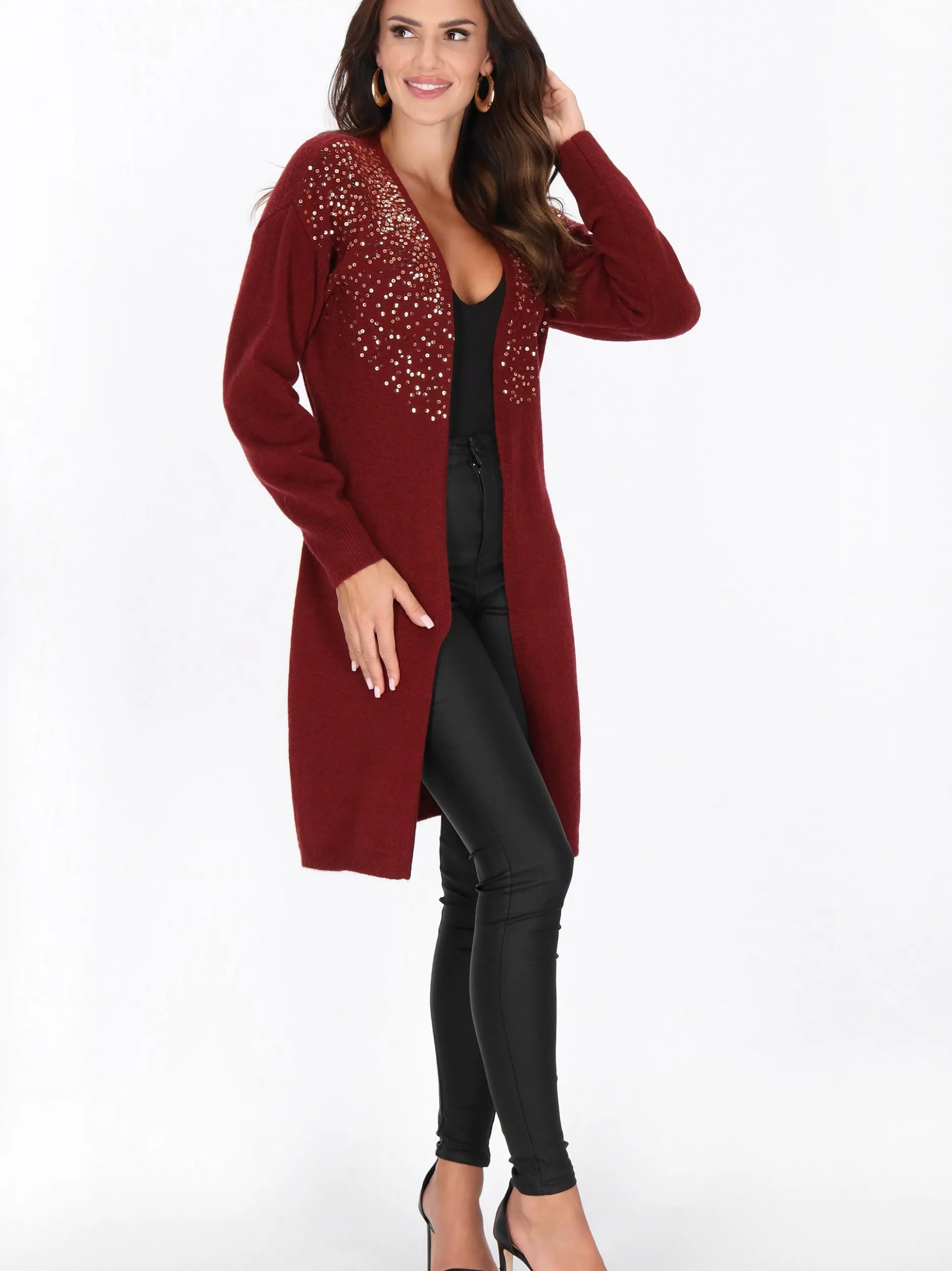 Faina Damen Strickjacke in bordeaux