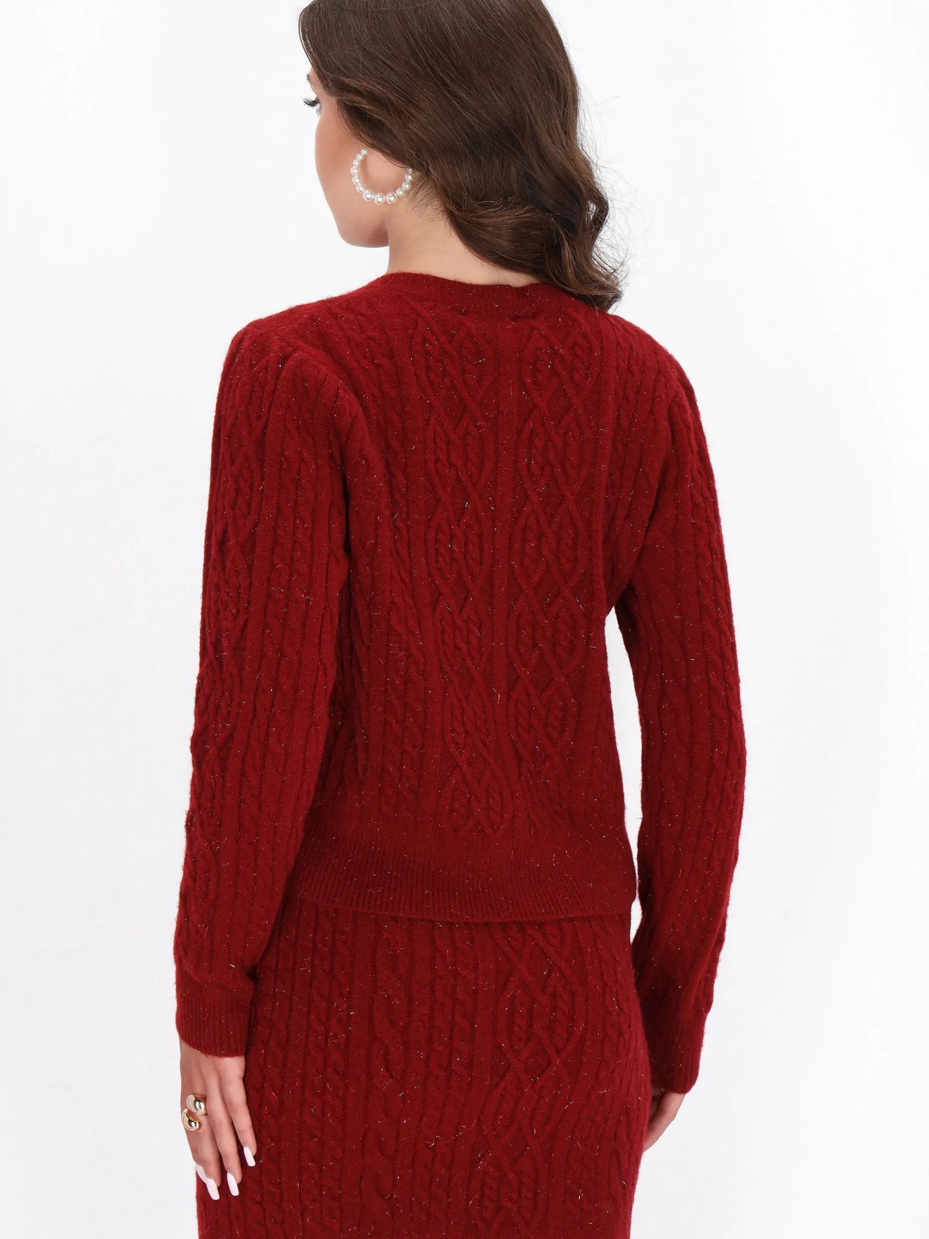 Faina Damen Strickjacke in bordeaux