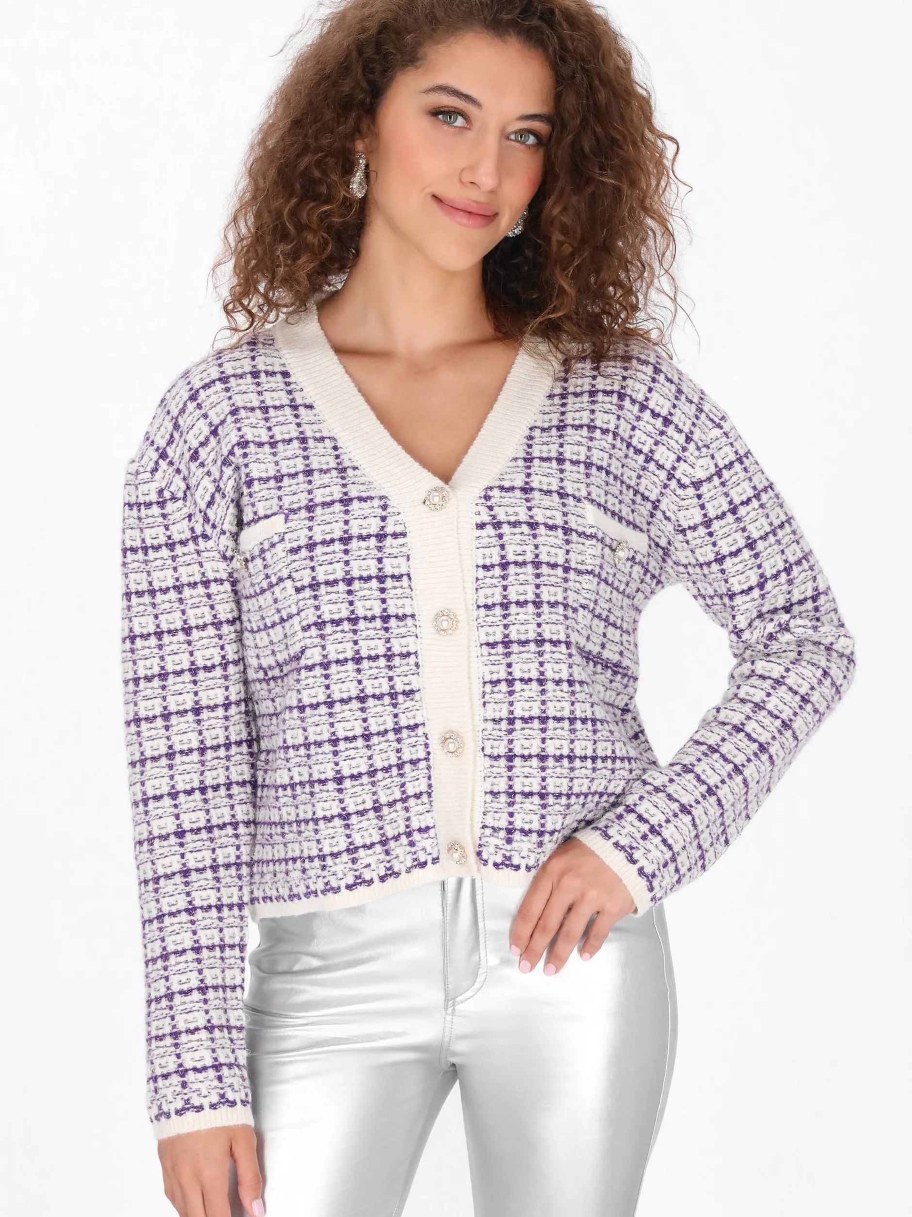 Faina Damen Strickjacke in ecru