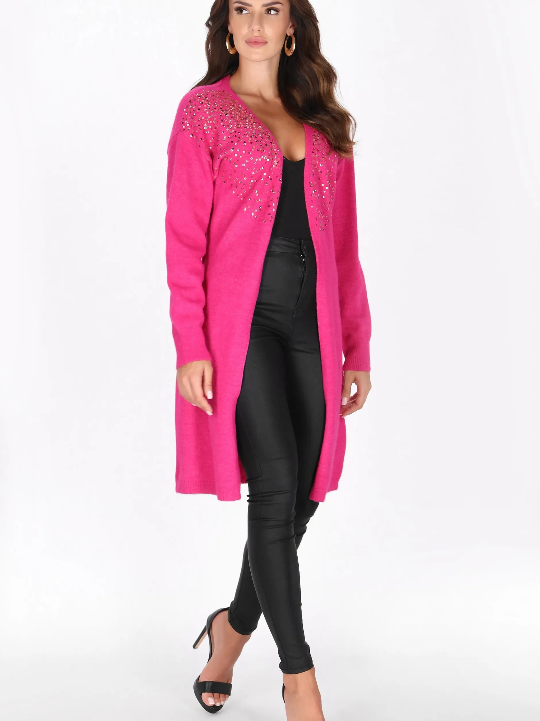 Faina Damen Strickjacke in fuchsia