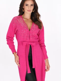 Faina Damen Strickjacke in fuchsia