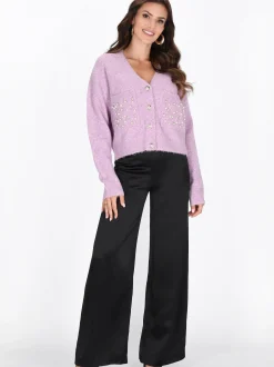 Faina Damen Strickjacke in lila