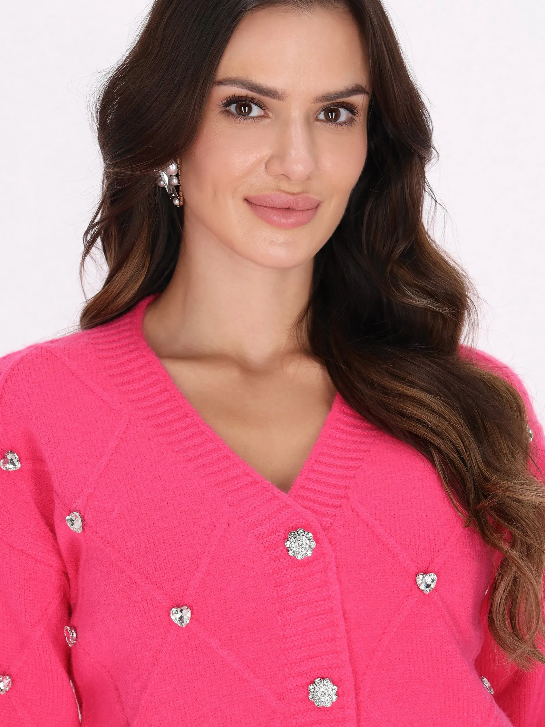 Faina Damen Strickjacke in pink