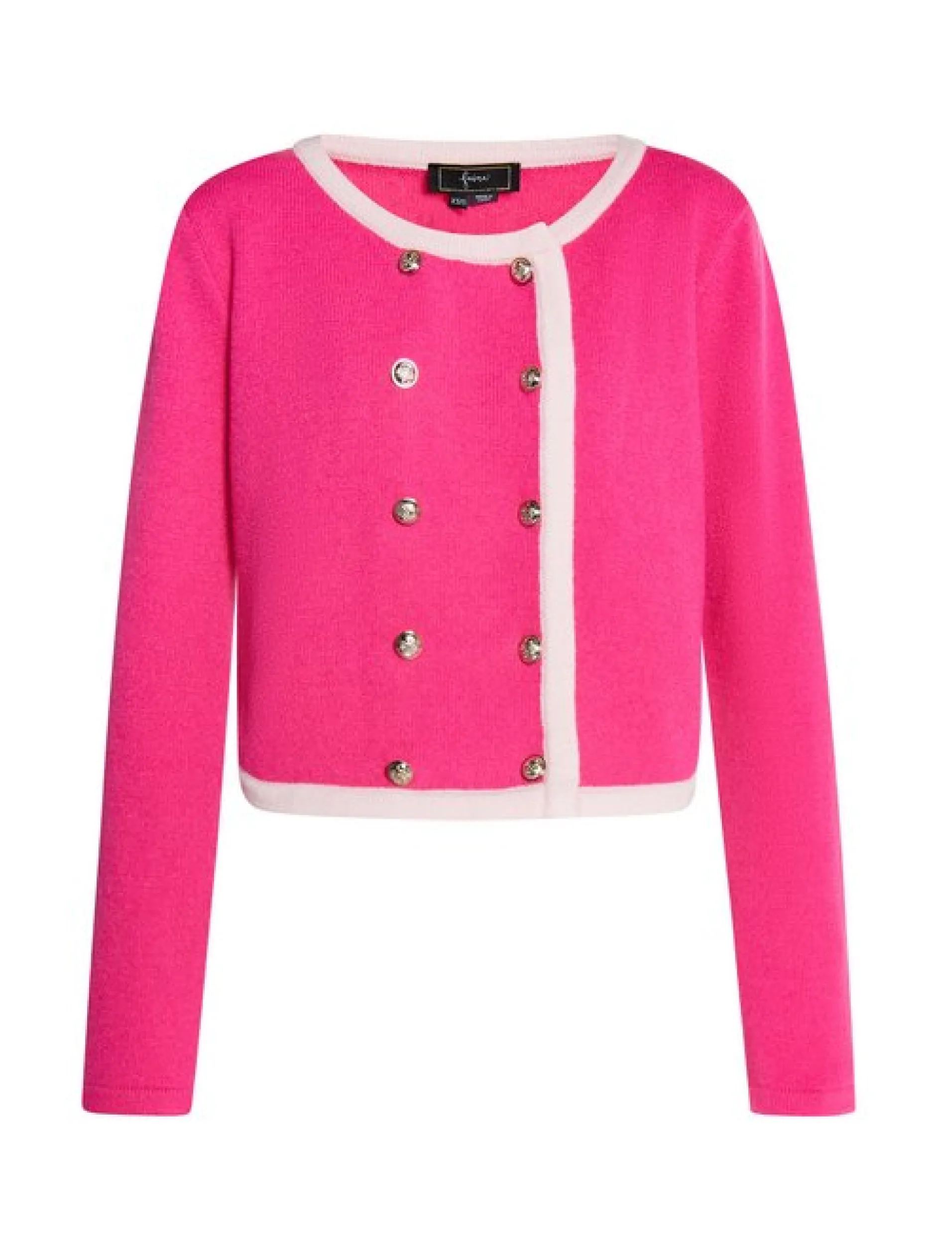 Faina Damen Strickjacke in pink - Ausschnitt: Rundhals