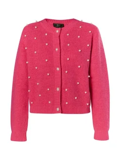 Faina Damen Strickjacke in pink - Ausschnitt: Rundhals
