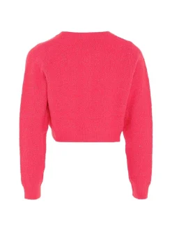 Faina Damen Strickjacke in pink - Ausschnitt: Rundhals