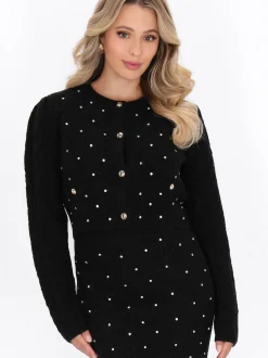 Faina Damen Strickjacke in schwarz