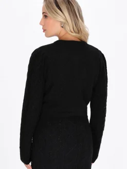Faina Damen Strickjacke in schwarz