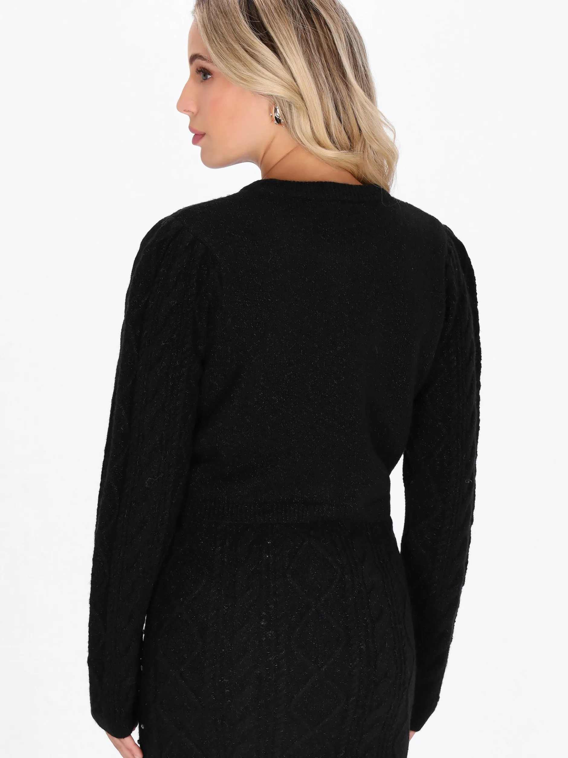 Faina Damen Strickjacke in schwarz