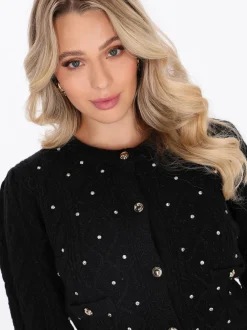 Faina Damen Strickjacke in schwarz