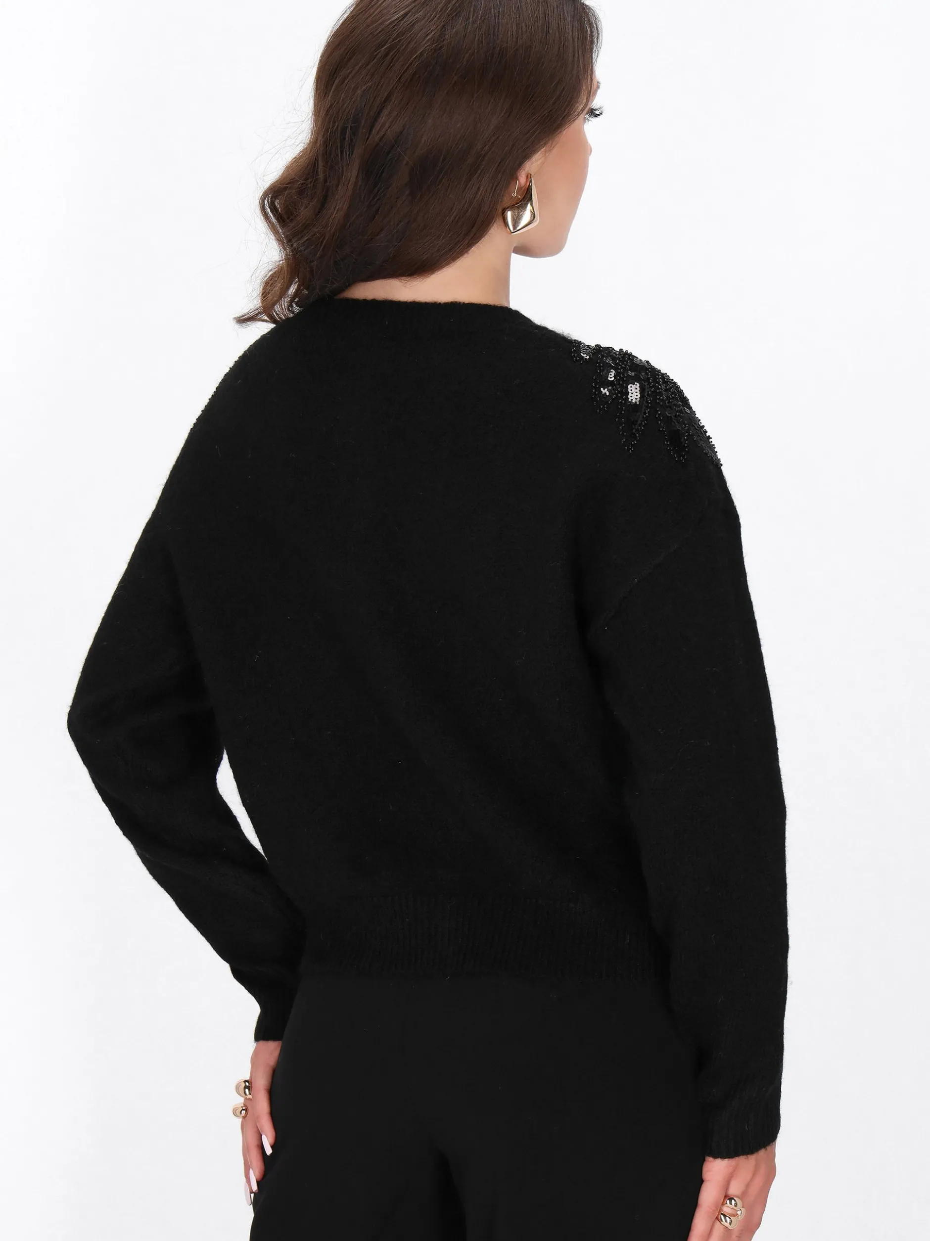 Faina Damen Strickjacke in schwarz