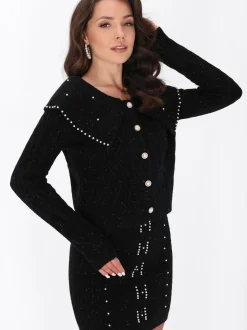 Faina Damen Strickjacke in schwarz