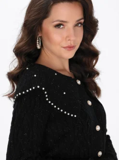 Faina Damen Strickjacke in schwarz