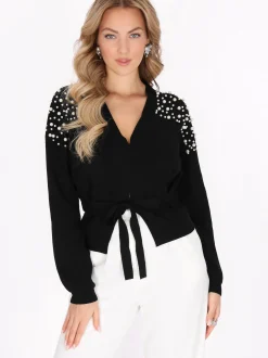 Faina Damen Strickjacke in schwarz