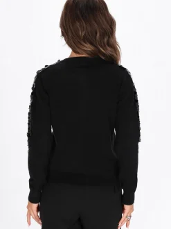 Faina Damen Strickjacke in schwarz