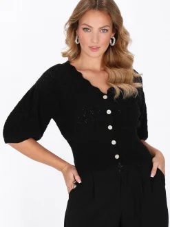 Faina Damen Strickjacke in schwarz