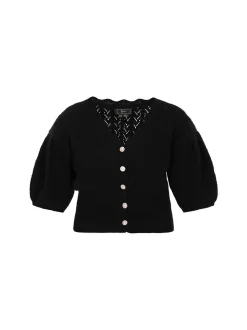 Faina Damen Strickjacke in schwarz
