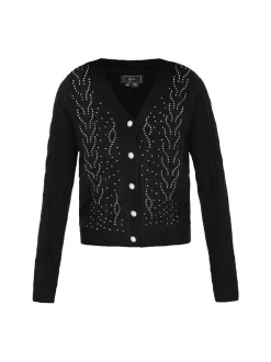 Faina Damen Strickjacke in schwarz