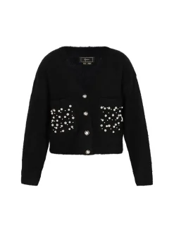 Faina Damen Strickjacke in schwarz