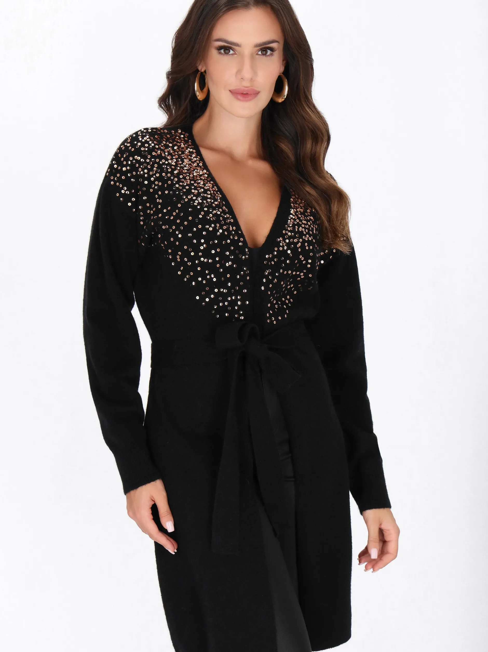 Faina Damen Strickjacke in schwarz