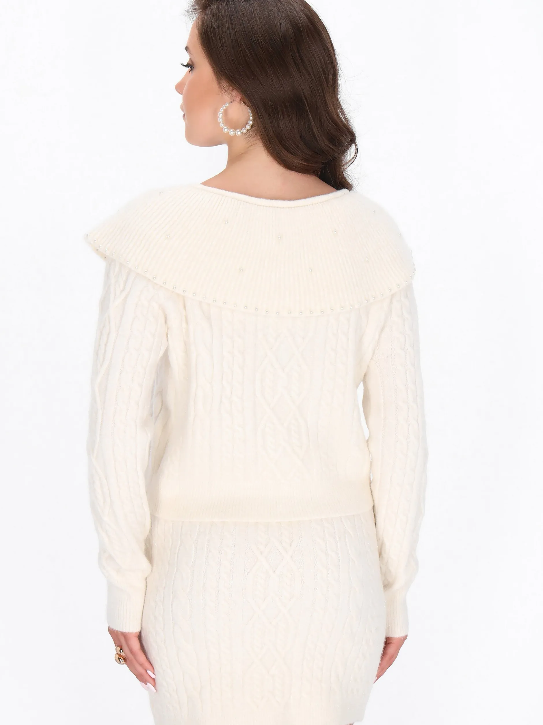 Faina Damen Strickjacke in weiß