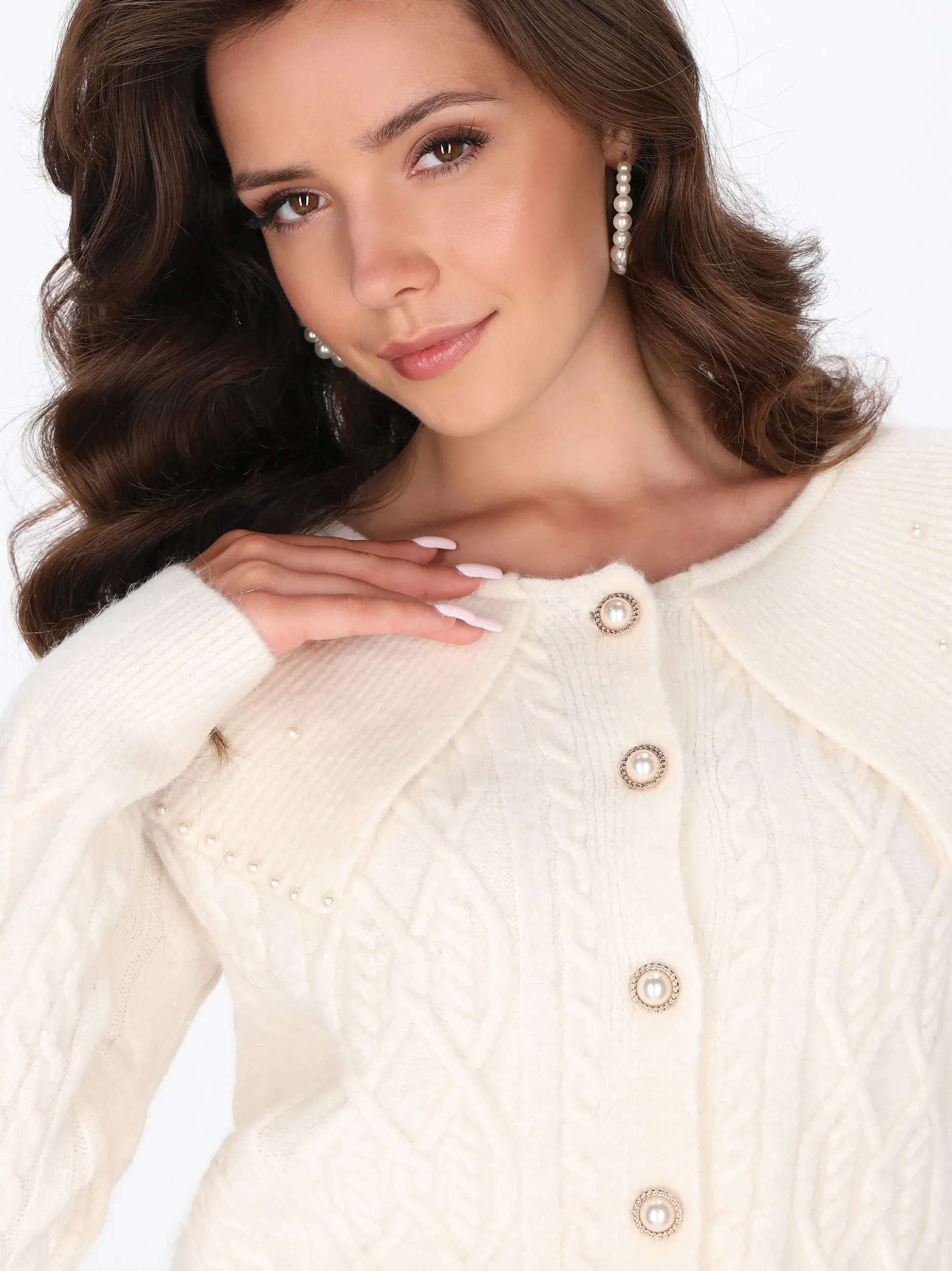 Faina Damen Strickjacke in weiß