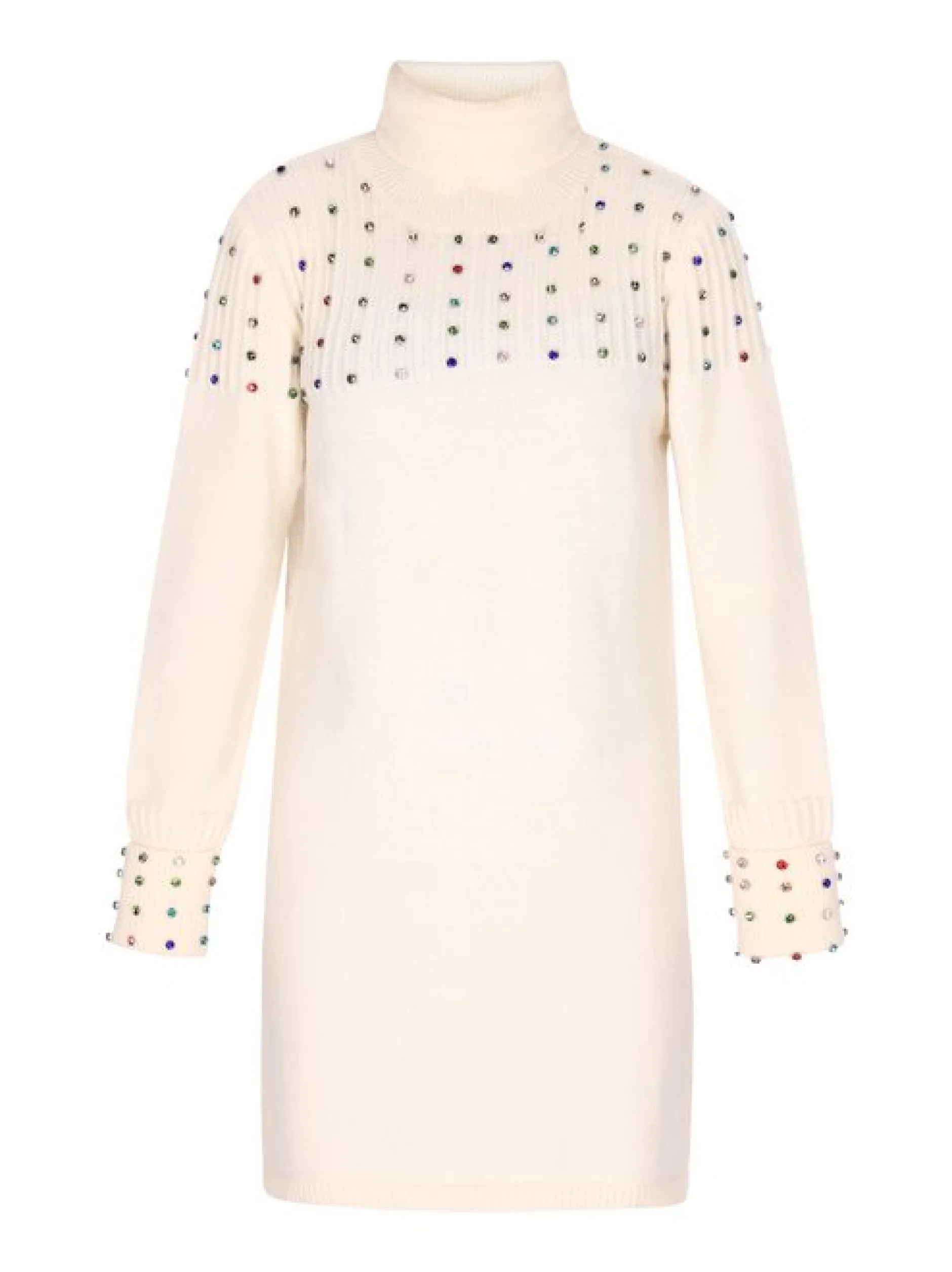 Faina Damen Strickkleid in ecru - Länge: mittel