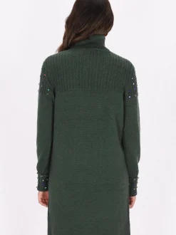 Faina Damen Strickkleid in tanne - Länge: mittel
