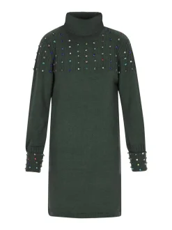 Faina Damen Strickkleid in tanne - Länge: mittel