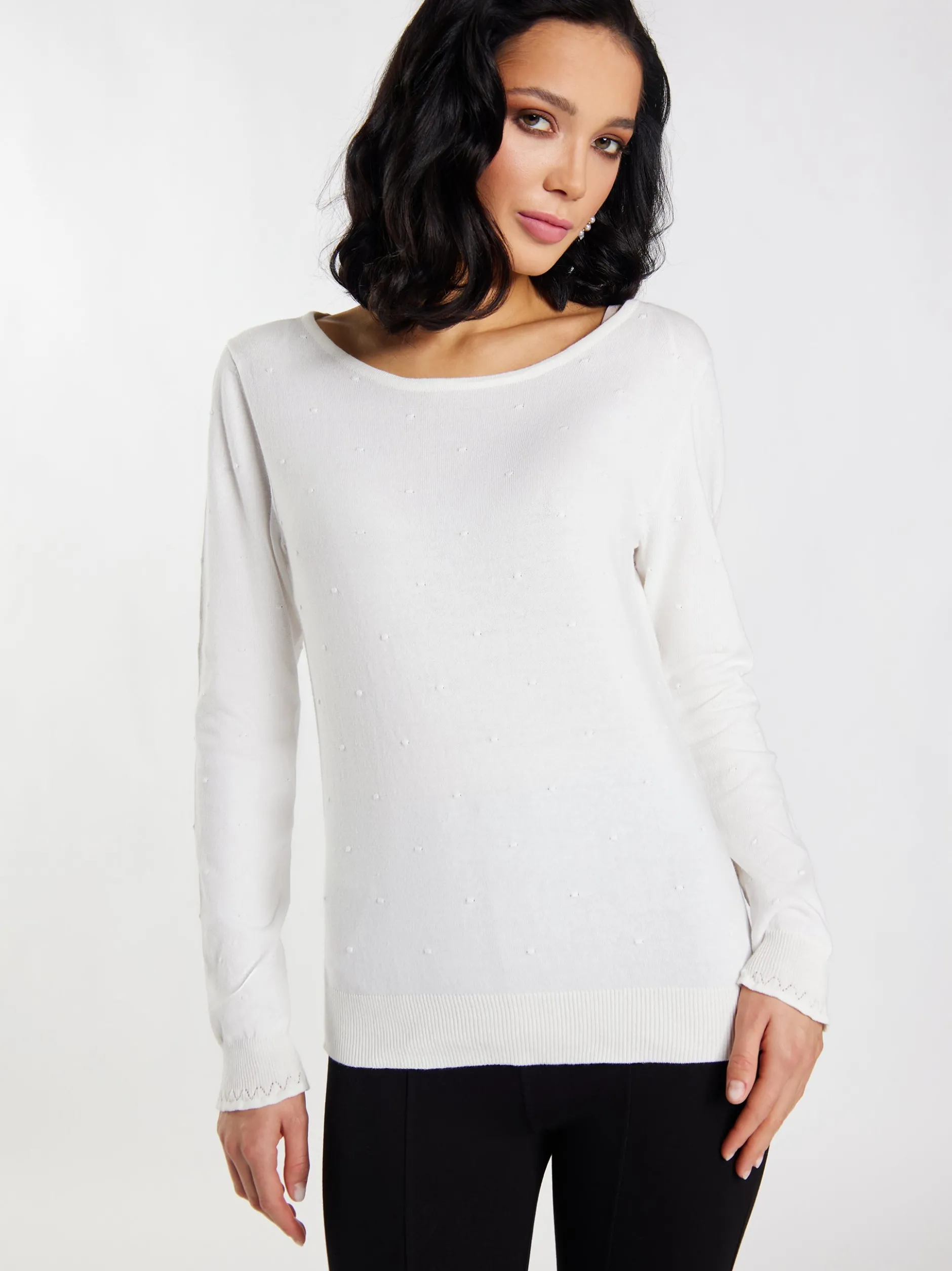 Faina Damen Strickpullover in weiß