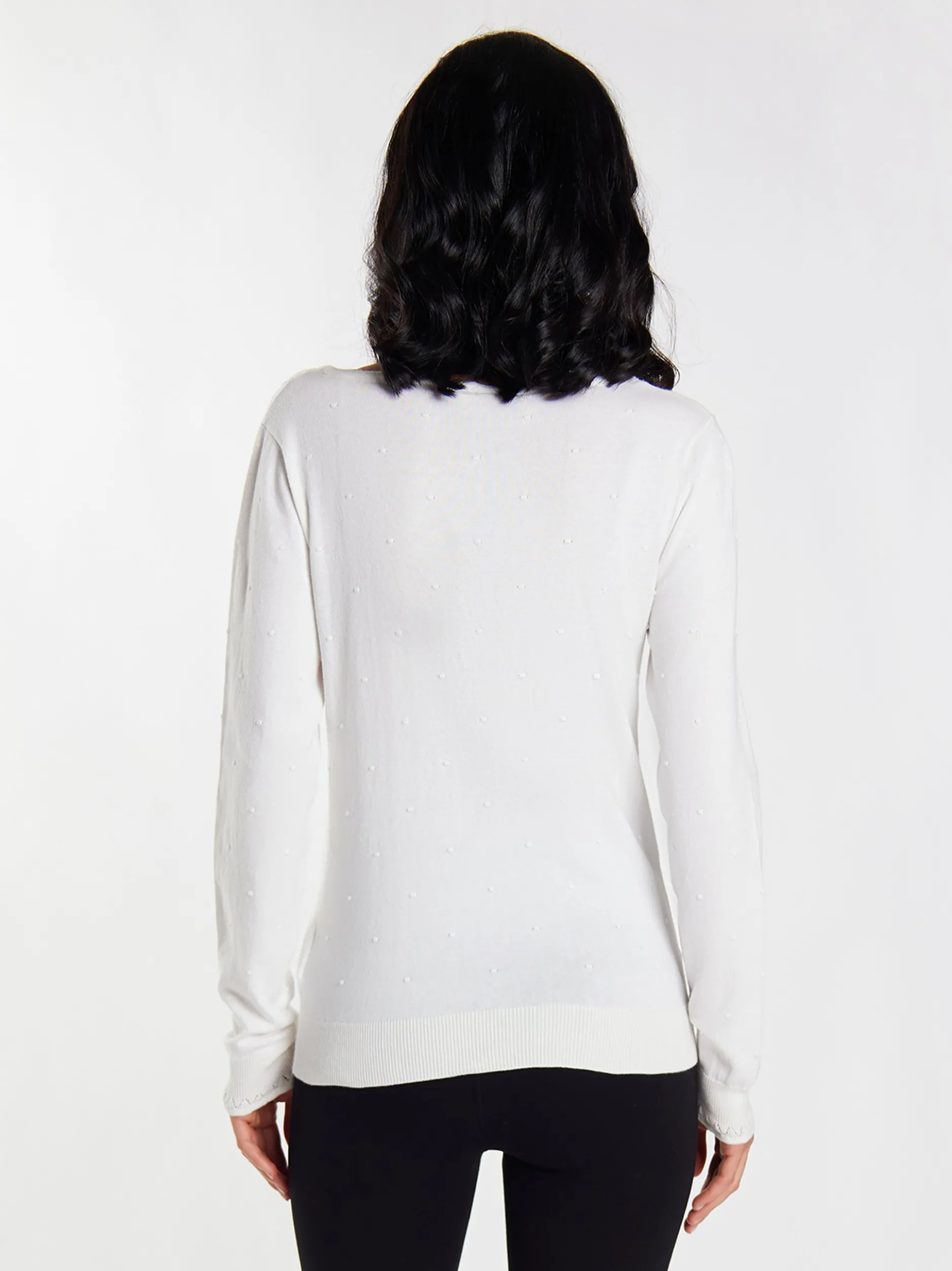 Faina Damen Strickpullover in weiß